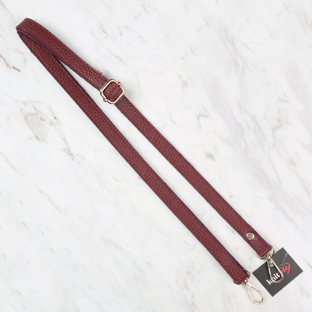 Knitme Sürgü Tokalı Çanta Askısı 135x1,5 cm Bordo BA-0073